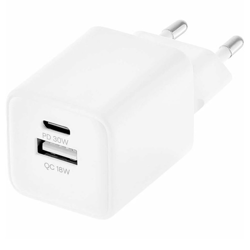 СЗУ Ubear Wall charger Bridge 30W USB A+USB-C (WC26WHPD30-AC) White фото 